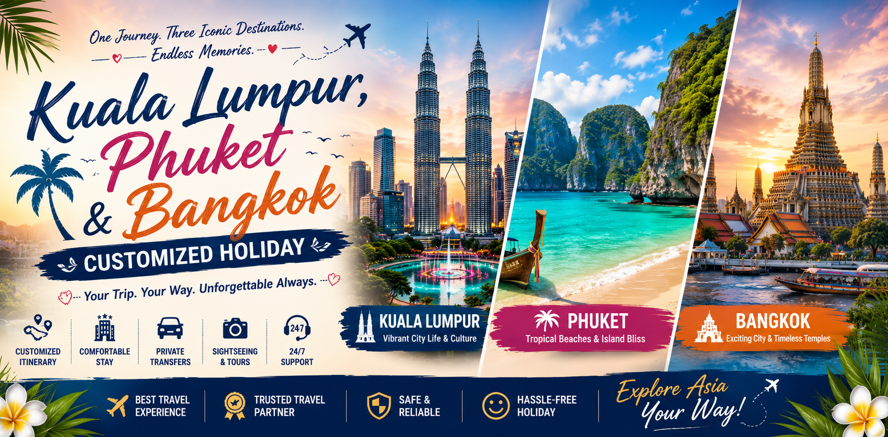 Kuala Lumpur, Phuket, Bangkok