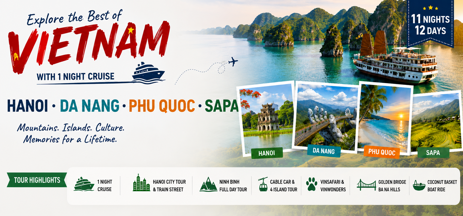 HANOI, DA NANG, PHU QUOC & SAPA WITH CRUISE